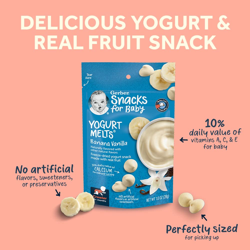 Gerber Snacks for Baby Variety Pack, Yogurt Melts, Puffs and Lil