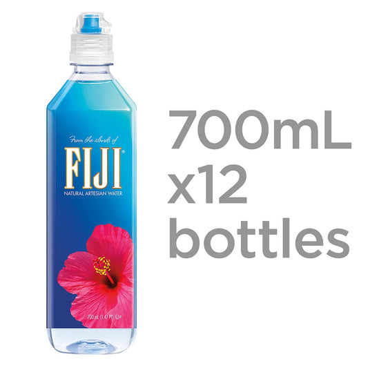 FIJI Natural Artesian Water, 23.7 Fl Ounce Bottle (Pack of 12)