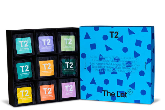 T2 Tea The Lot Gift Pack - 90 Individually Sealed Tea Bags of 9 Black/Green/Fruit & Herbal Teas, Tea Giftpack, 6.7 Oz