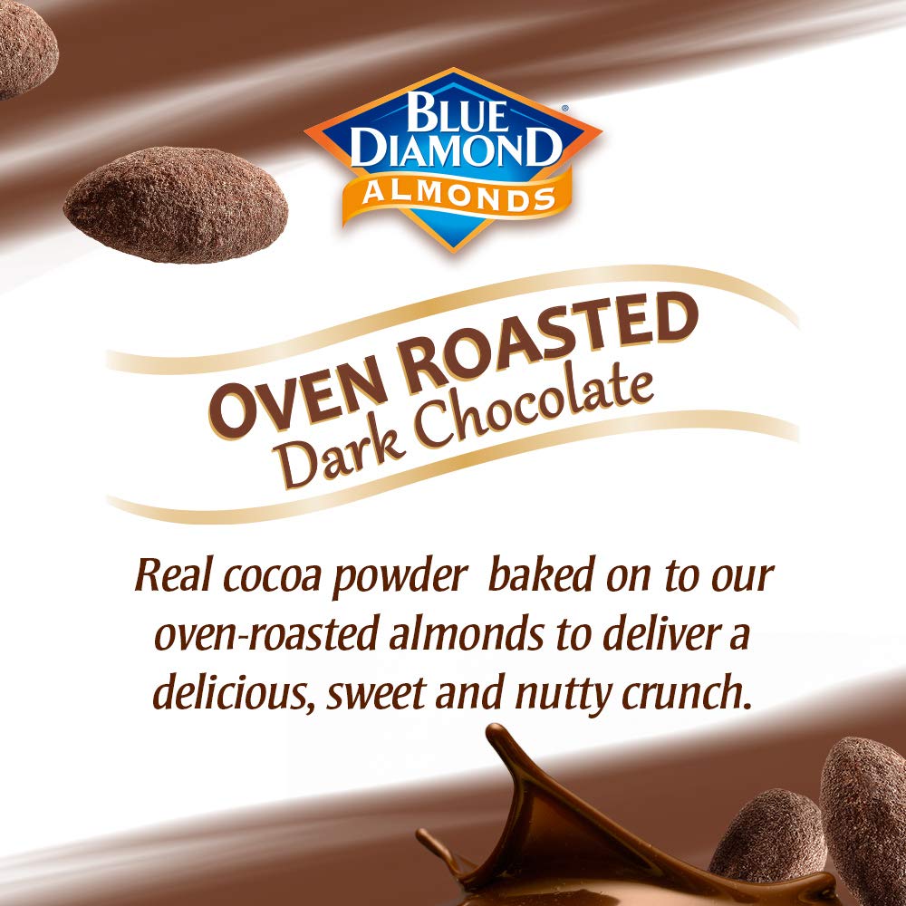 Blue Diamond Almonds Oven Roasted Dark Chocolate Flavored Snack Nuts, 25 Oz Resealable Bag (Pack of 1)