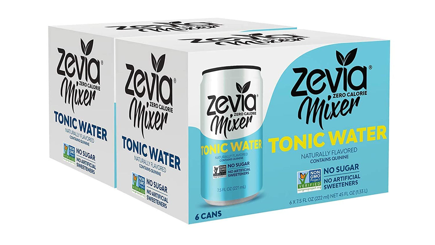 Zevia Zero Calorie Mixer, Tonic Water, 7.5 Ounces (Pack of 12)