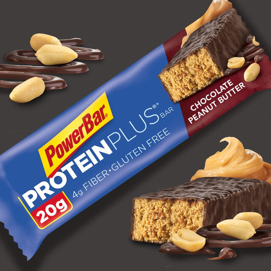 PowerBar Protein Plus Bar, Chocolate Peanut Butter, 2.12 Ounce (15 Count)