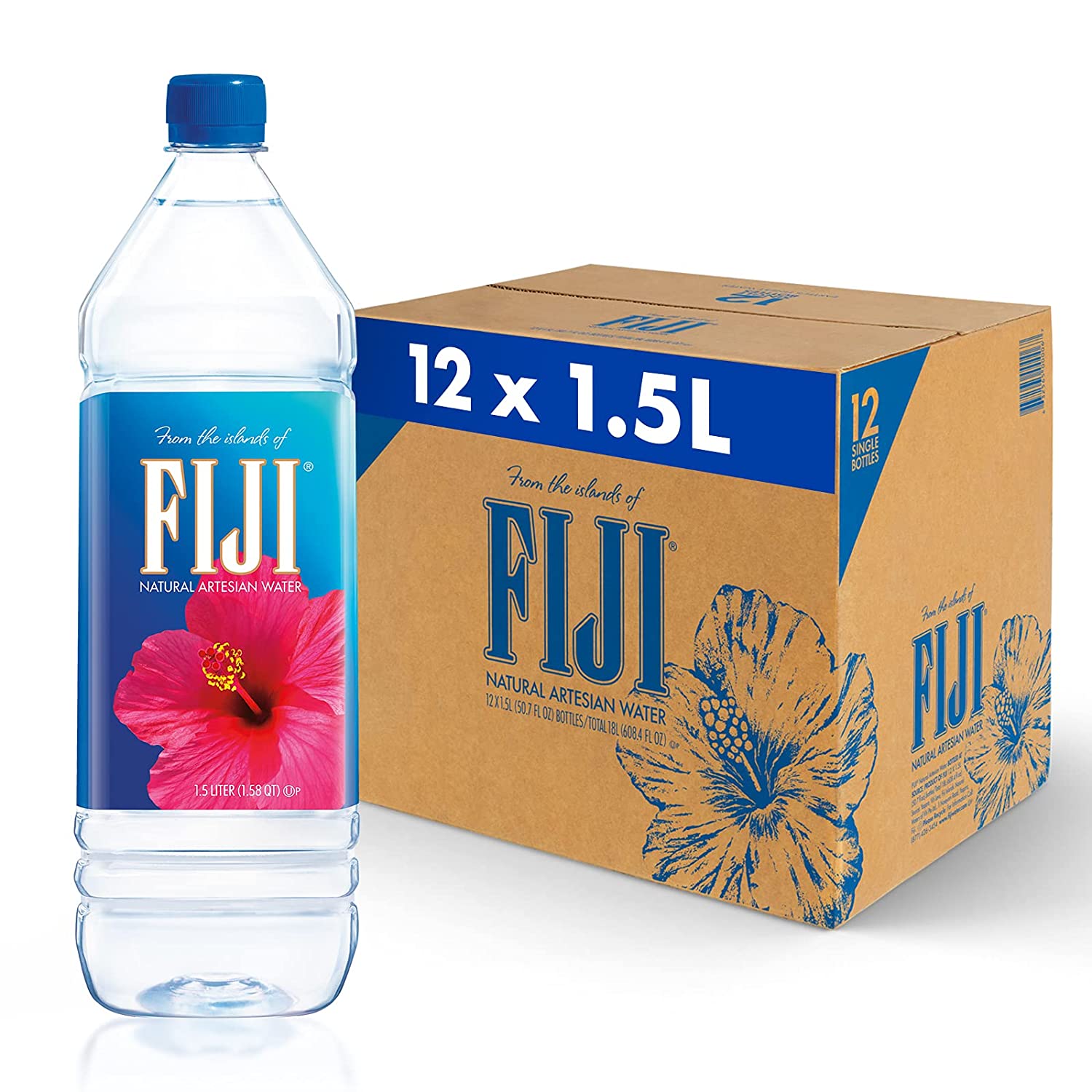 FIJI Natural Artesian Water, 50.7 Fl Ounce Bottle (Pack of 12) – Pete's  Grocery & Gourmet