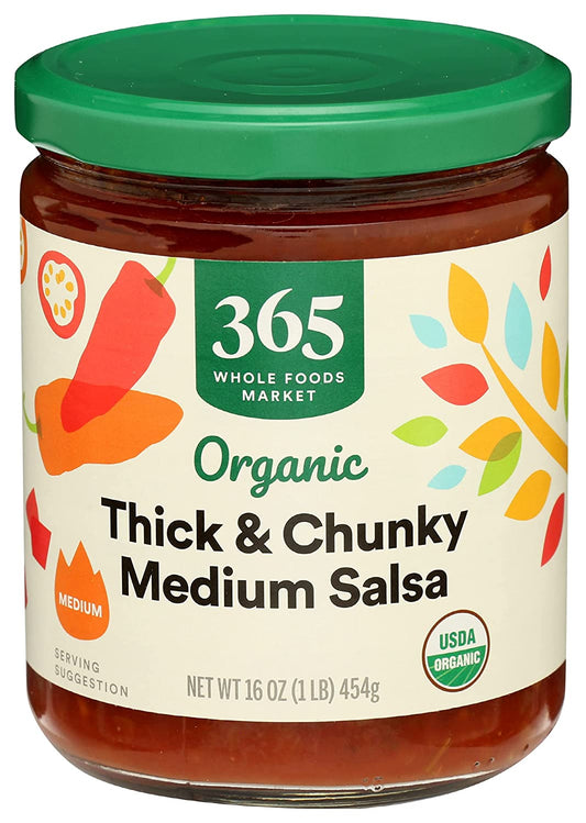 365 by Whole Foods Market, Salsa Medium Thick Chunky Organic, 16 Ounce