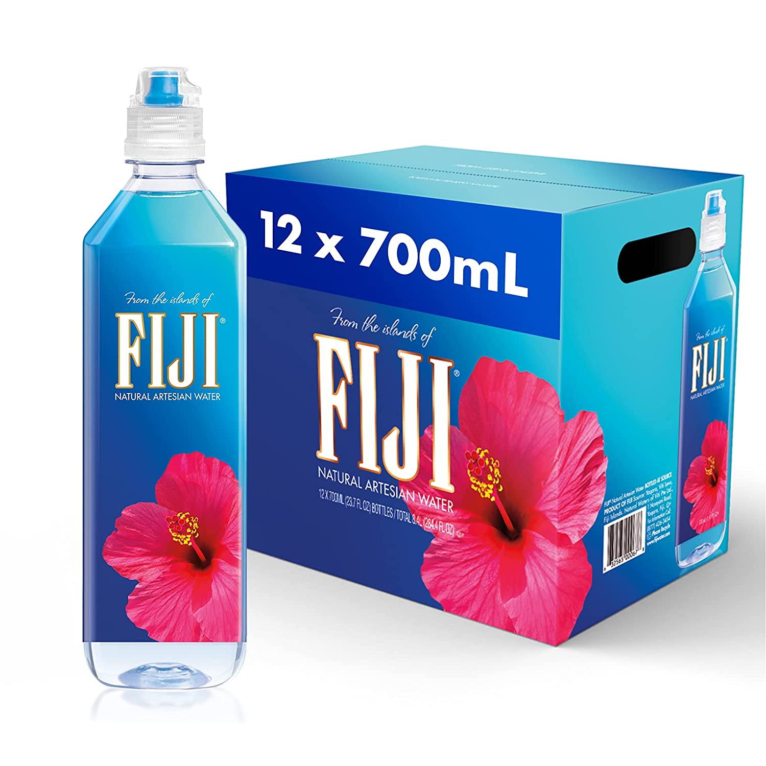 Fiji Artesian Water, Natural, 12 Pack - 12 - 1 l (33.8 fl oz) bottles [12 l (405.6 fl oz)]