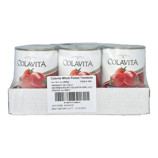 COLAVITA Whole Peeled Tomatoes, 14.1 Oz, Pack of 6