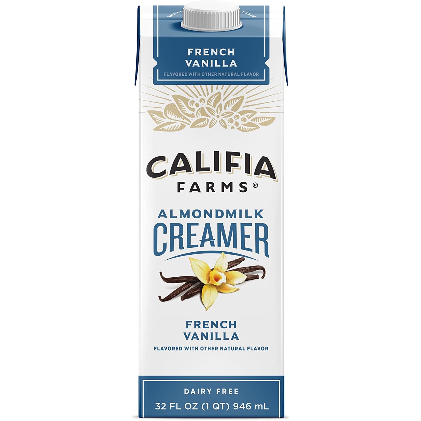 Califia Farms - Vanilla Almond Milk Coffee Creamer with Coconut Cream, 32 Oz | Dairy Free | Soy Free | Plant Based | Vegan | Non-GMO | Shelf Stable | Gluten Free