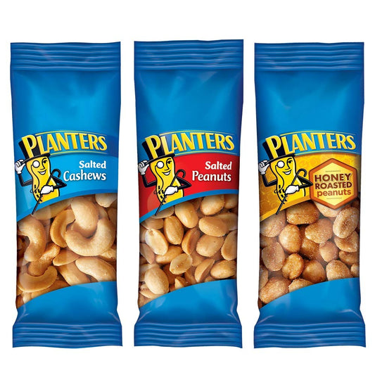 PLANTERS Variety Packs (Salted Cashews, Salted Peanuts & Honey Roasted Peanuts), 36 Packs