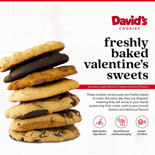 David’s Cookies Valentine’s Day Cookies – 2Lbs Assorted Cookies Tin