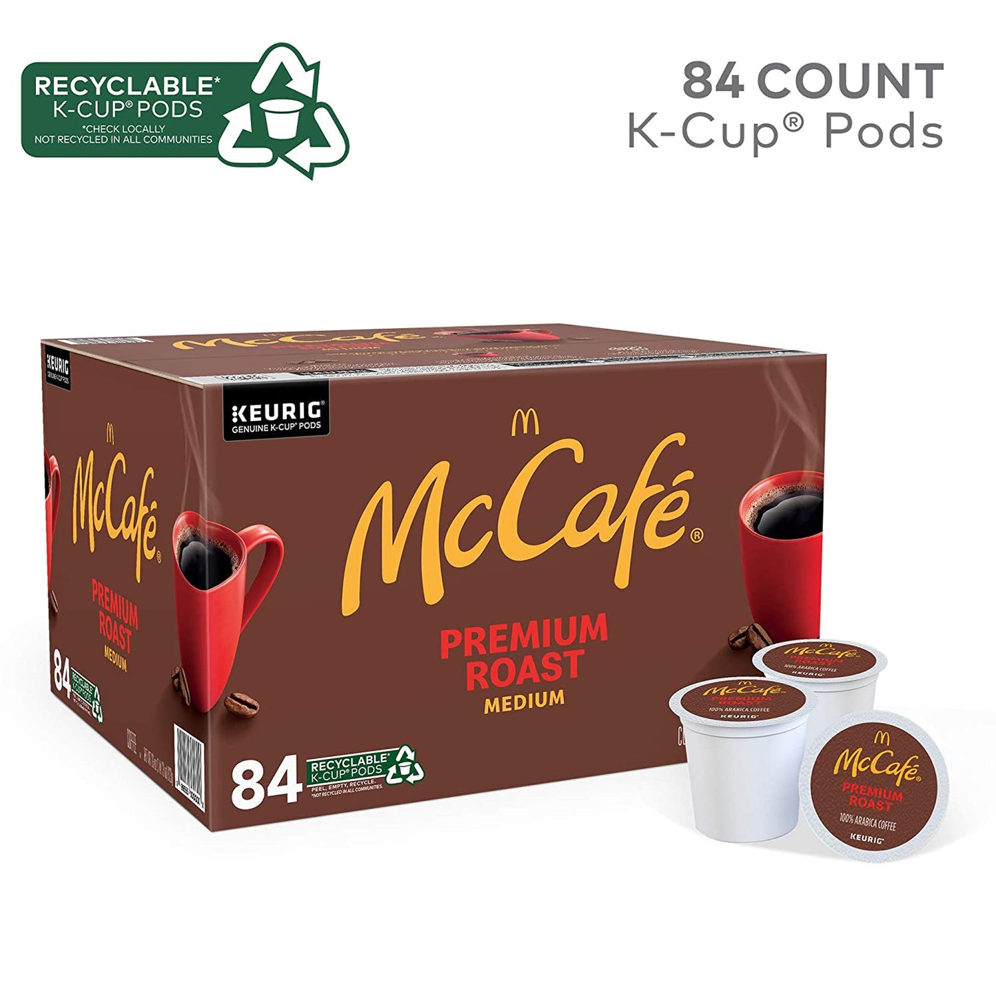 McCafe Premium Medium Roast K-Cup Coffee Pods, Premium Roast, 84 Count