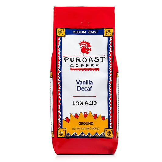 Puroast Low Acid Ground Coffee, Vanilla Nut Natural Decaf, High Antioxidant, 2.5 Pound Bag