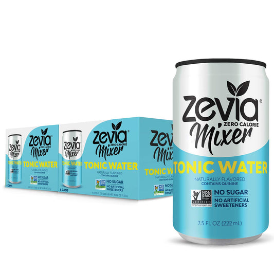 Zevia Zero Calorie Mixer, Tonic Water, 7.5 Ounces (Pack of 12)