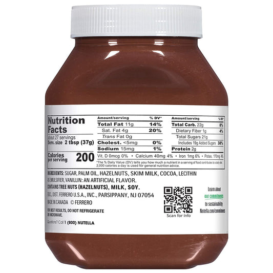 Nutella Chocolate Hazelnut Spread, Perfect on Pancakes, 35.2 oz Jar