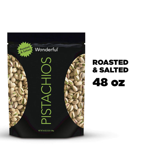 Wonderful Pistachios Resealable Bag, Roasted & Salted, 48 Oz