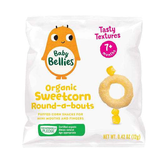 Baby Bellies Organic Sweetcorn Round-a-bouts, 0.42 Ounce Bag (Pack of 6)