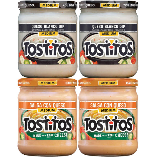 Tostitos Queso Variety Pack, 4 Count, 15.5 Ounce (Pack of 4)