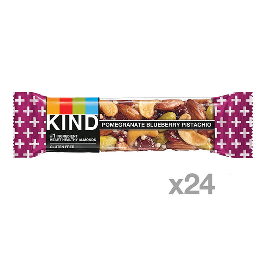 KIND Bars Pomegranate Blueberry Pistachio + Antioxidants, Gluten Free, 1.4 Ounce Bars, 24 Count