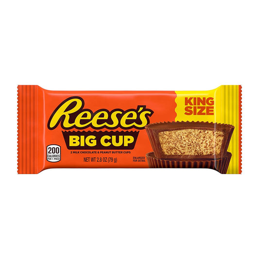 REESE'S BIG CUP Milk Chocolate Peanut Butter Cups Candy, Gluten Free, 2.8 oz King Size Pack (16 Count)