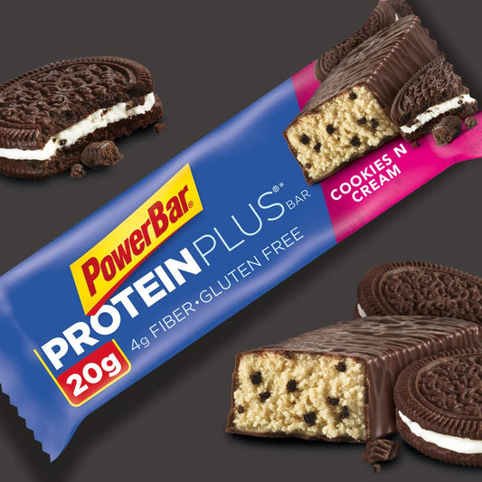 PowerBar Protein Plus Bar, Cookies & Cream, 2.15 Ounce (Pack of 15)