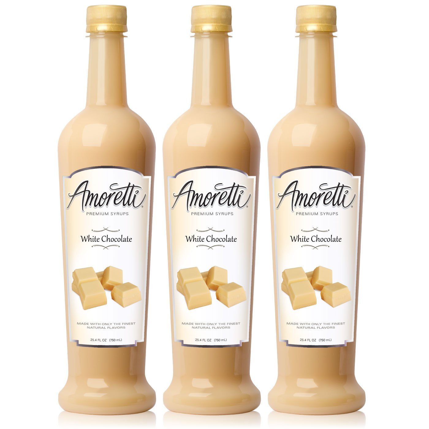 Amoretti Premium White Chocolate Syrup 750ml 3 Pack