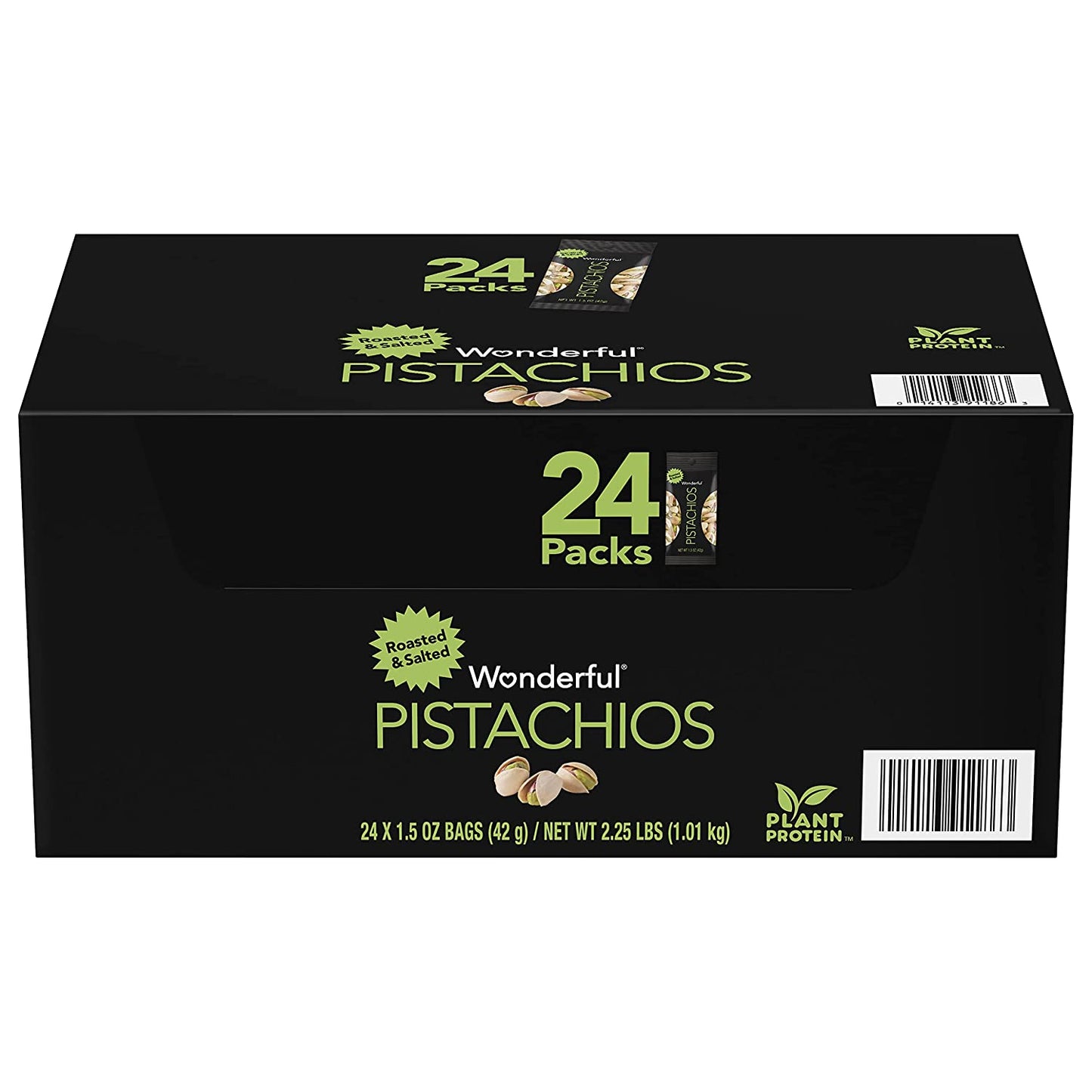 Wonderful Pistachios & Almonds Roasted and Salted Pistachios,1.5 Ounce, Pack of 24.