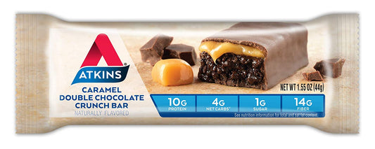 Atkins Snack Bar, Caramel Double Chocolate Crunch, Keto Friendly, 7.76 Ounce (Pack of 1)