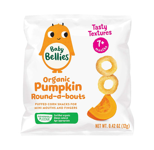 Baby Bellies Organic Pumpkin Round-a-bouts, 0.42 Ounce Bag (Pack of 6)