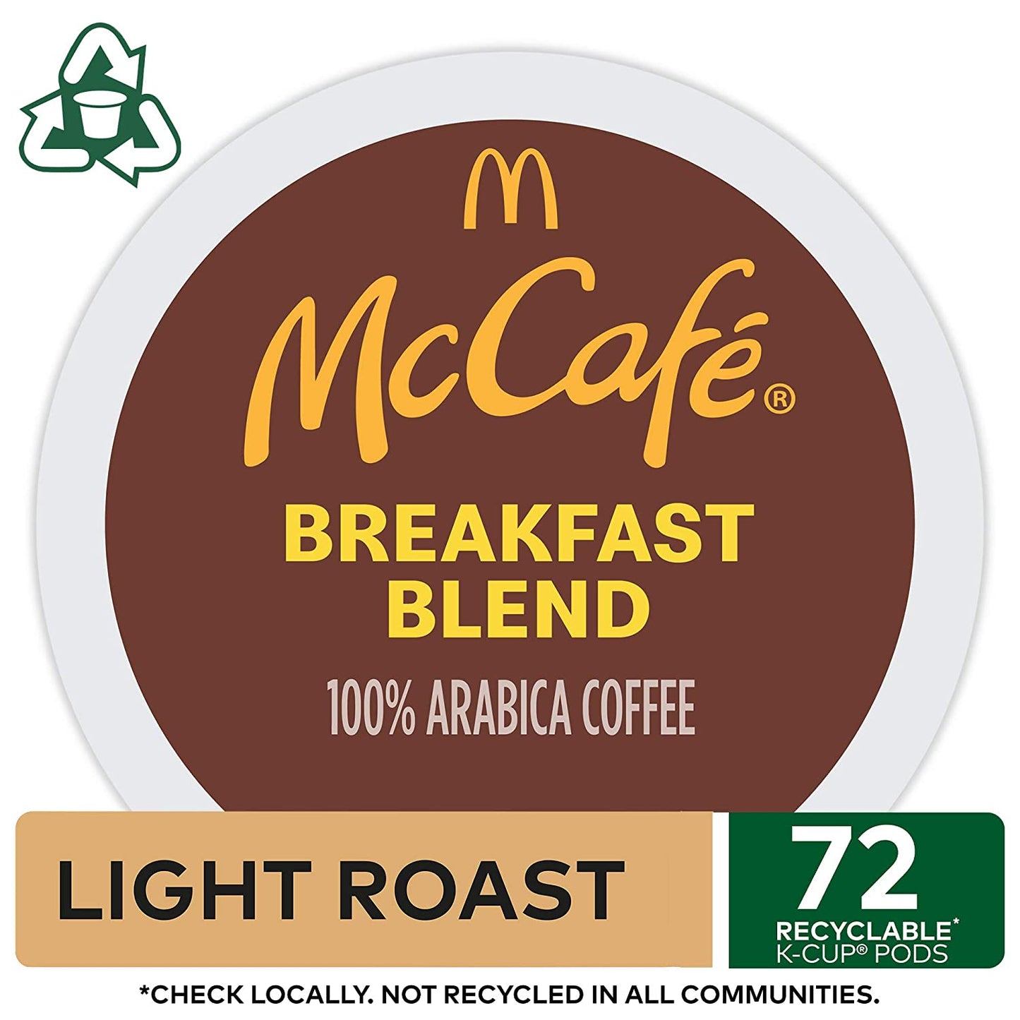 McCafé Breakfast Blend, Keurig Single Serve K-Cup Pods, Light Roast Coffee Pods, 72 Count