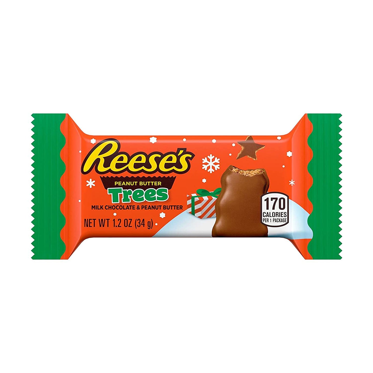 REESE'S Milk Chocolate Peanut Butter Trees Candy, Bulk Holiday, 1.2 oz Packs (36 Count)