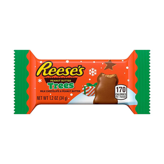 REESE'S Milk Chocolate Peanut Butter Trees Candy, Bulk Holiday, 1.2 oz Packs (36 Count)