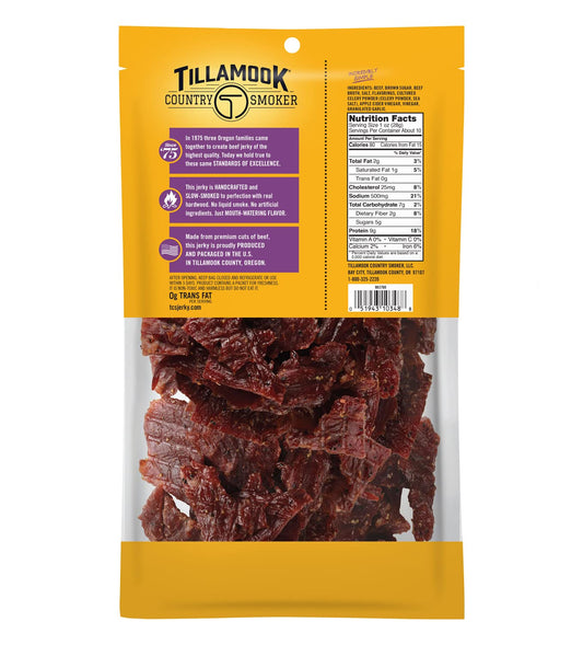 Tillamook Country Smoker Real Hardwood Smoked Beef Jerky, Spicy & Sweet, 10 Ounce