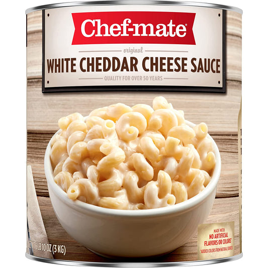 Chef-mate White Cheddar Cheese Sauce and Queso, Canned Food for Mac and Cheese, 6 lb 10 oz (#10 Can Bulk)