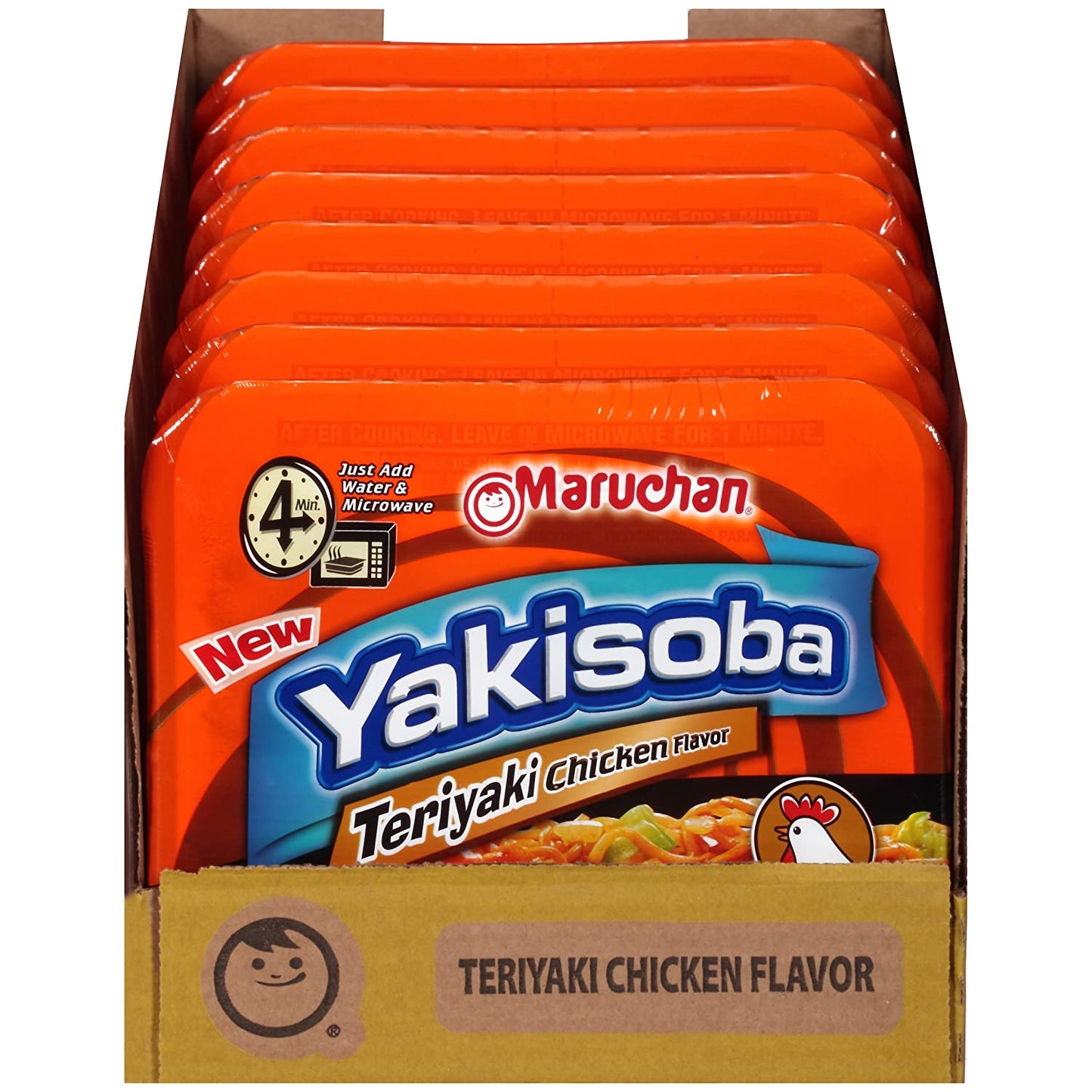 Maruchan Yakisoba Teriyaki Chicken, 3.98 Oz, Pack of 8