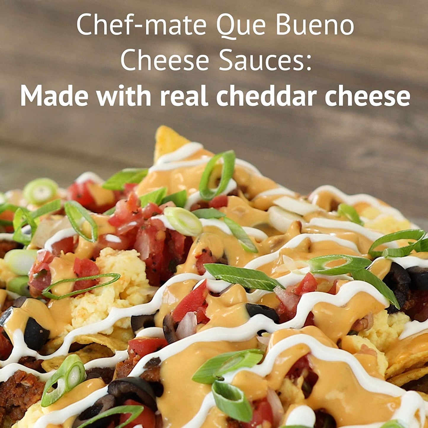 Chef-mate Que Bueno Spicy Nacho Cheese Sauce, Jalapeno Queso, Canned Food, 6 lb 10 oz (#10 Can Bulk)