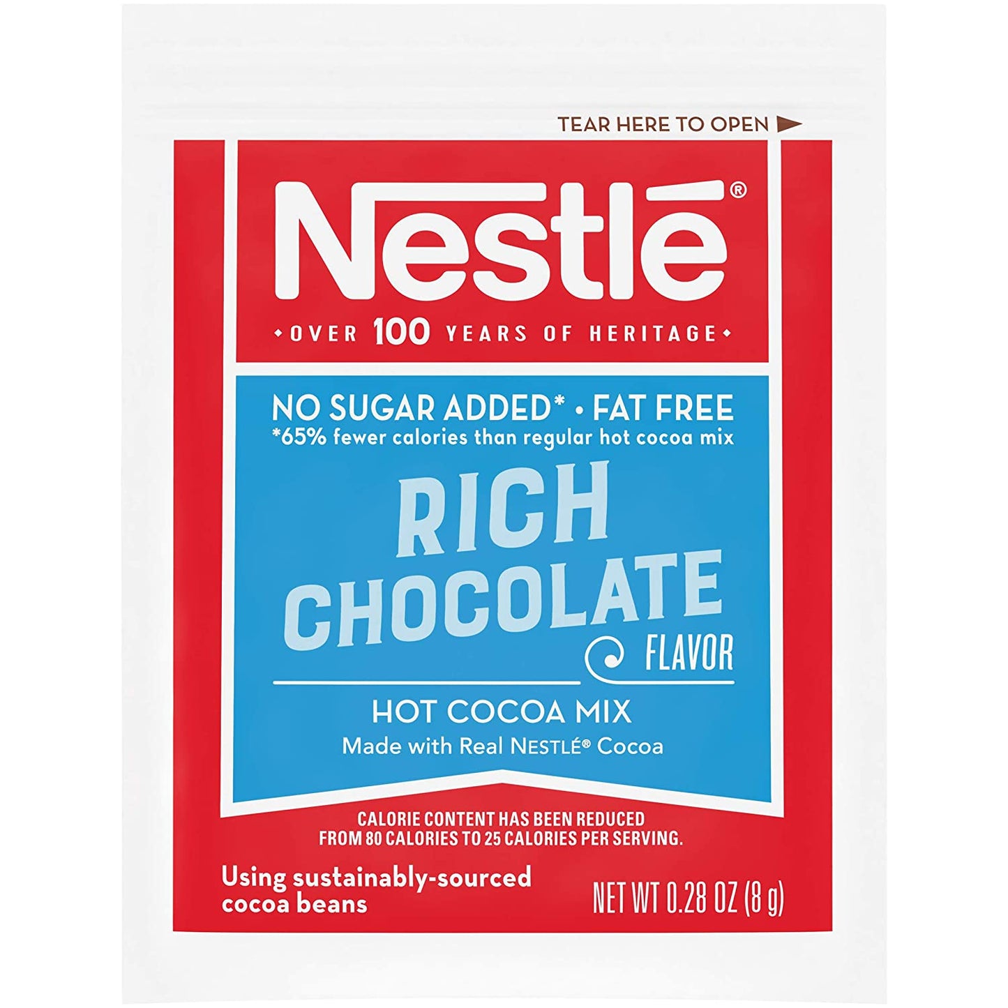 Nestle Hot Chocolate Packets, Hot Cocoa Mix, No Sugar Added and Fat Free, 30 Count (0.28 ounce Each)