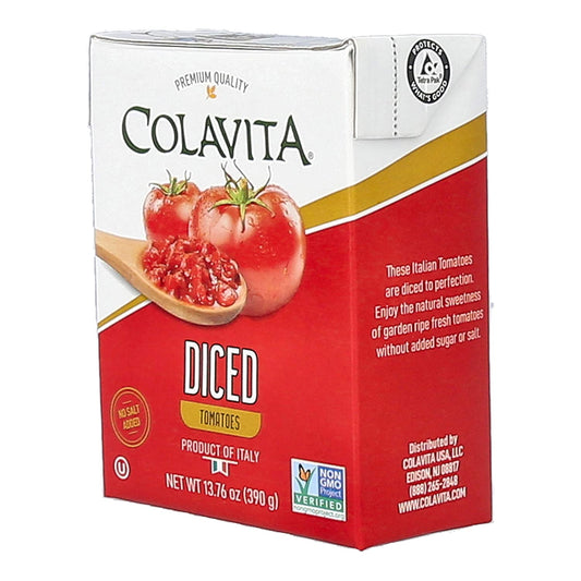 Colavita Italian Diced Tomatoes, Tetra Recart Box, Eco-Friendly, Sustainable 13.76 Ounce (Pack of 16)