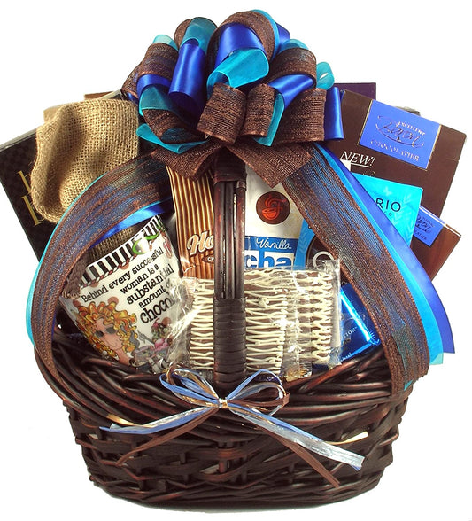 Gift Basket Village Extreme Chocolate Gift Basket For Her with Truffle Cookies, Deluxe Cocoa, Chocolate Peanuts, Almond Roca and More..., 8 Pound