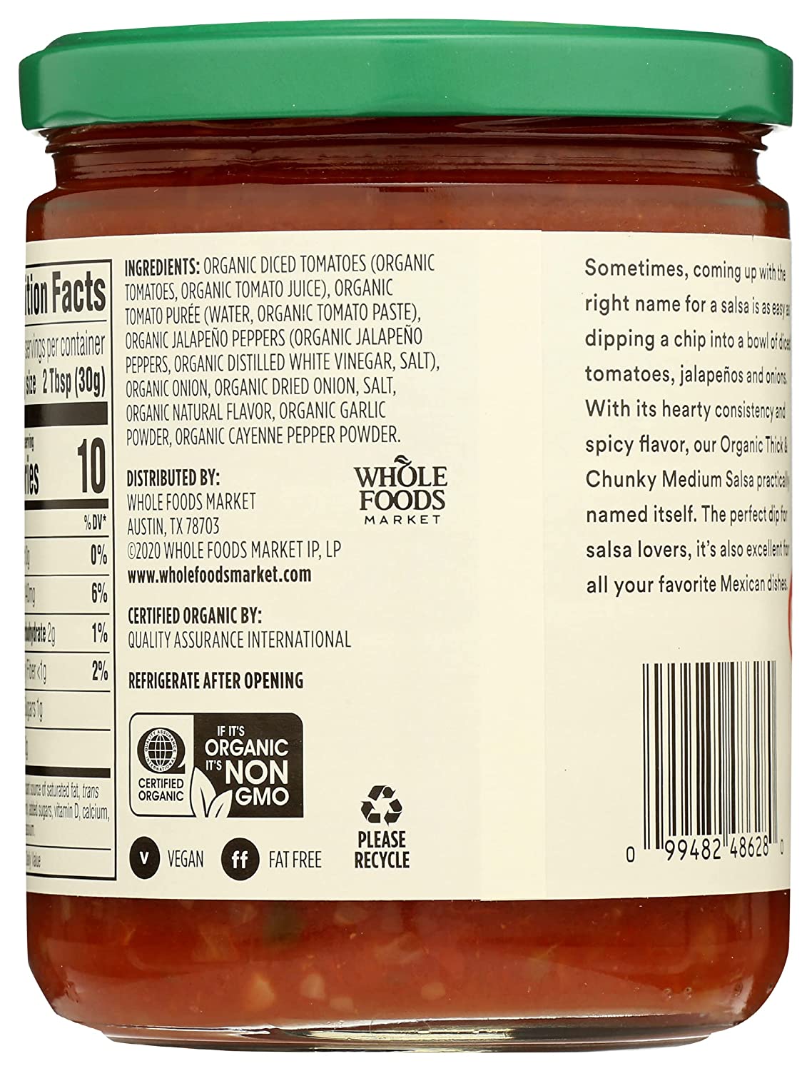 365 by Whole Foods Market, Salsa Medium Thick Chunky Organic, 16 Ounce