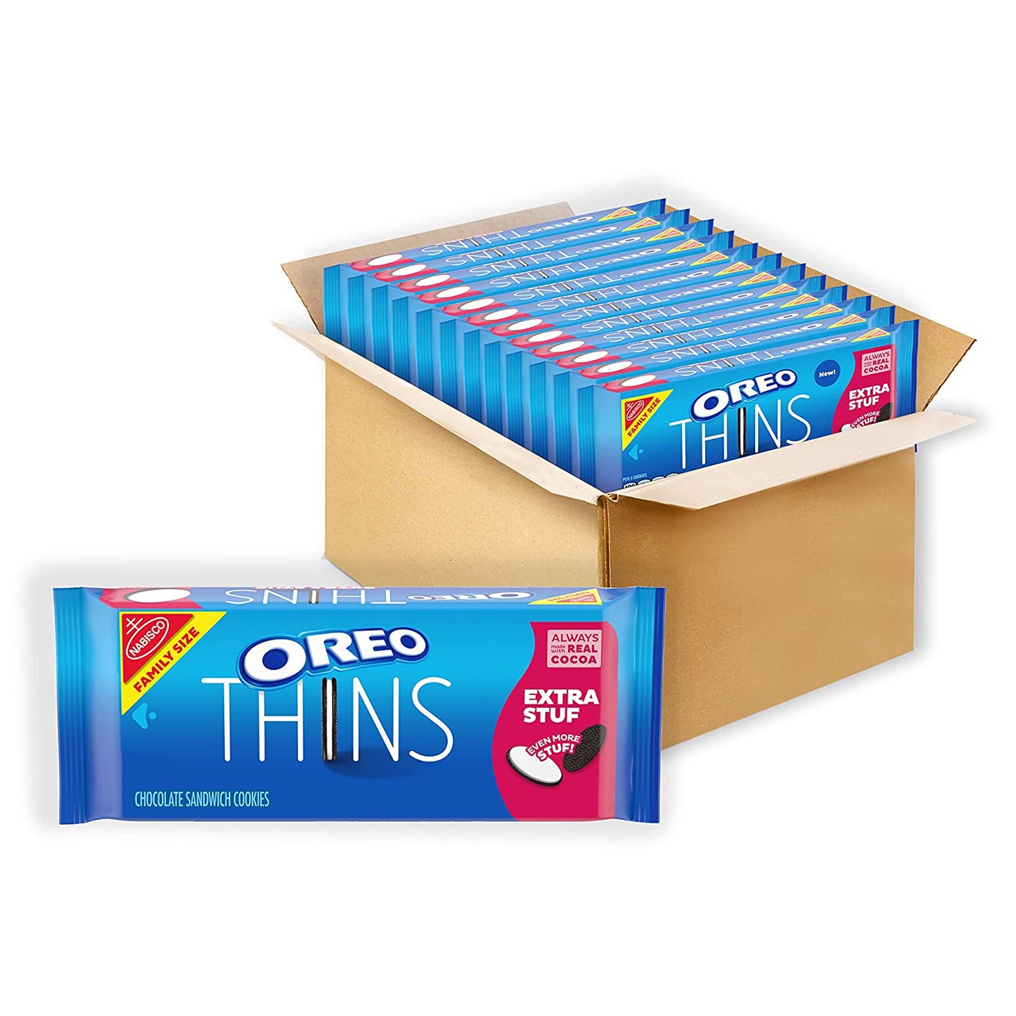 OREO Thins Extra Stuf Chocolate Sandwich Cookies, Family Size, Valentine Cookies