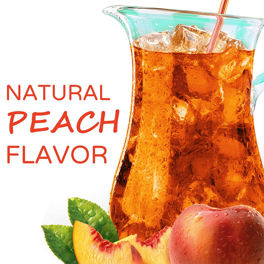 Crystal Light Sugar-Free Peach Iced Tea Low Calories Powdered Drink Mix 6 Count Pitcher Packets