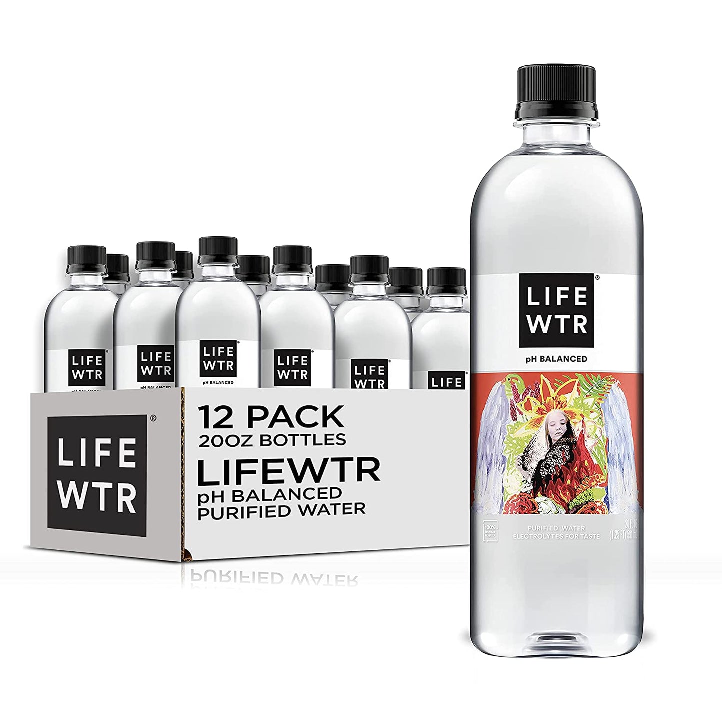 LIFEWTR Premium Purified Water pH Balanced with Electrolytes, 20 Fl Oz (Pack of 20)