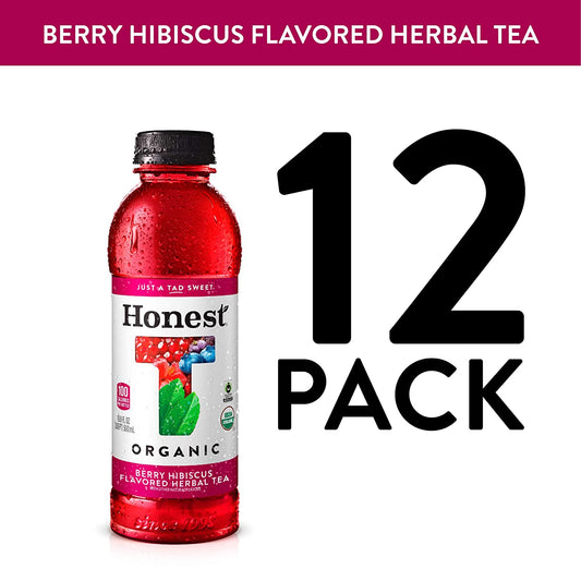 Honest tea Organic Fair Trade Berry Hibiscus Flavored Herbal Tea, 16.9 fl oz (12 Pack)