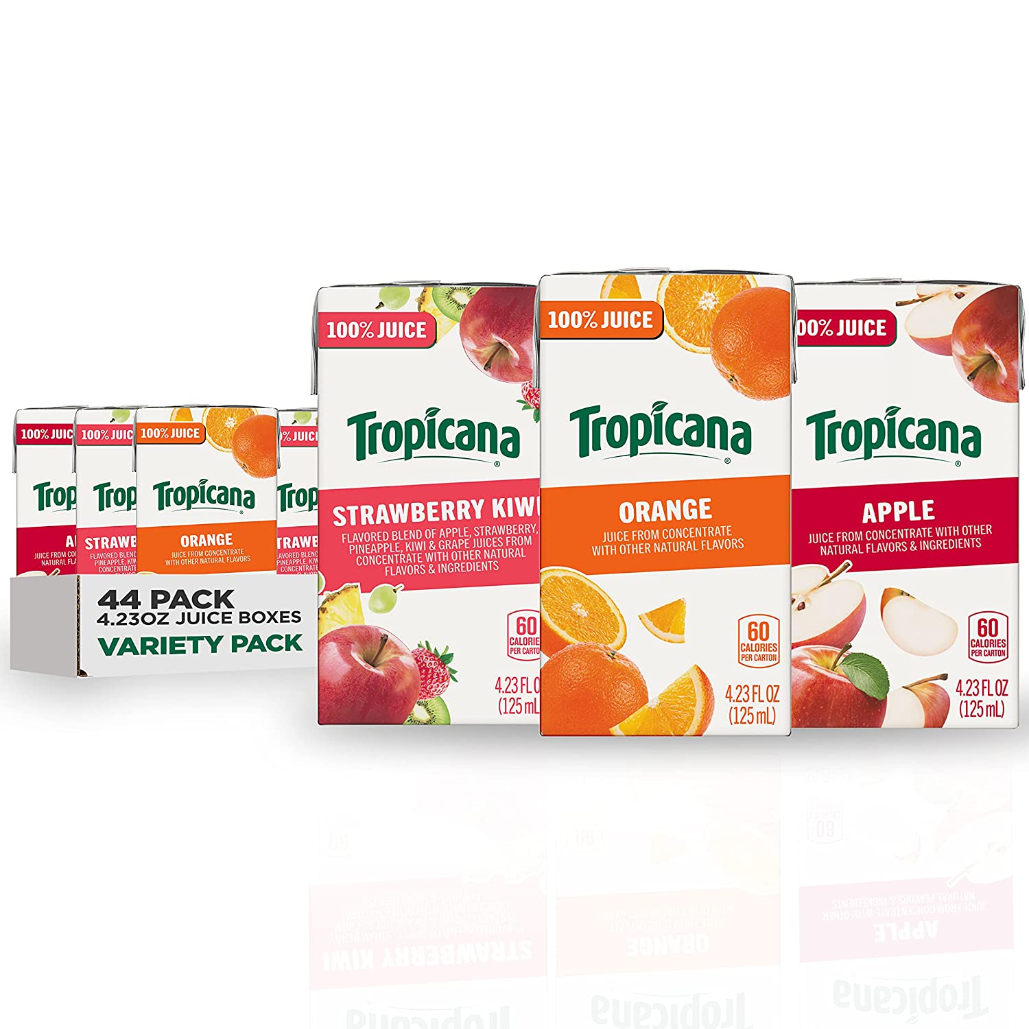  Tropicana 100% Juice, 3 flavor, 10 fl oz (Pack of 24