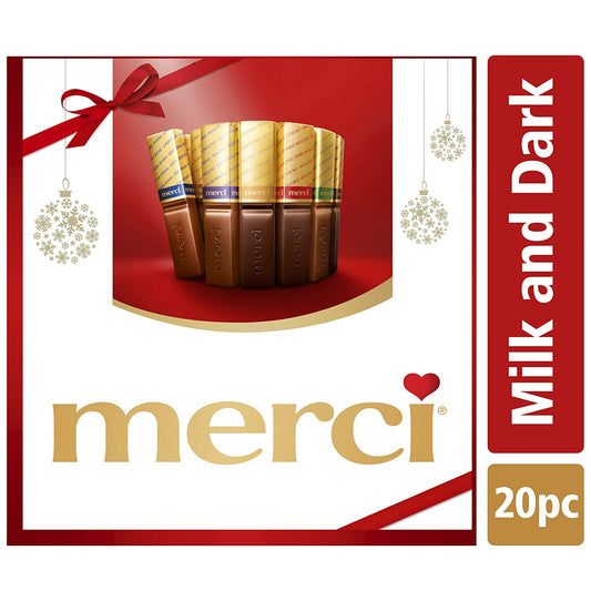 Merci Finest Christmas Assorted Chocolate Candy Gift Box, Holiday Theme, 8.8 Oz, Pack of 10