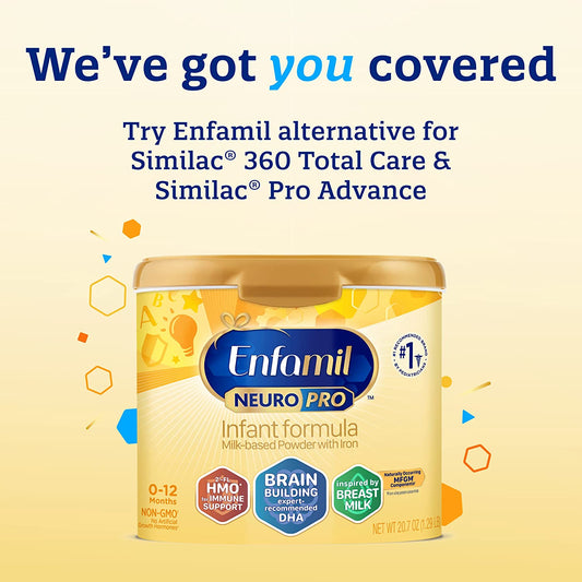 Enfamil NeuroPro Baby Formula, Triple Prebiotic Immune Blend with 2'FL HMO & Expert Recommended Omega-3 DHA, Inspired by Breast Milk, Non-GMO, Reusable Tub, 20.7 Oz (Packaging May Vary)