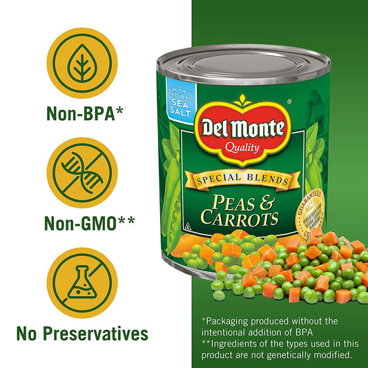 DEL MONTE SPECIAL BLENDS Peas & Carrots, Canned Vegetables, 12 Pack, 8.5 oz Can