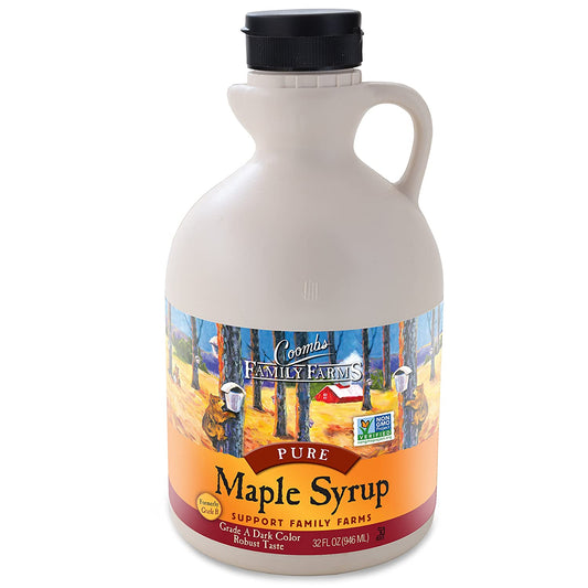 Coombs Family Farms Maple Syrup, Pure Grade A, Dark Color, Robust Taste, 32 Fl Oz (Pack of 1)