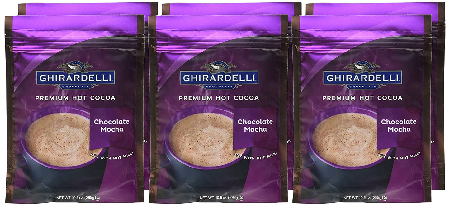 Ghirardelli Hot Cocoa Mix Mocha 10.5 oz bag pack 6