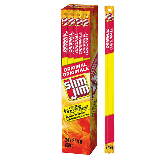 Slim Jim Giant Smoked Meat Stick, Original Flavor, Keto Friendly, .97 Oz. 24-Count