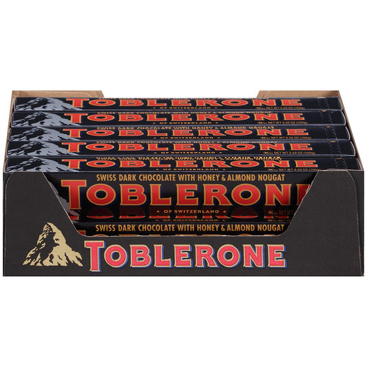 Toblerone Swiss Dark Chocolate with Honey & Almond Nougat, Easter Chocolate, 20 – 3.52 oz Bars